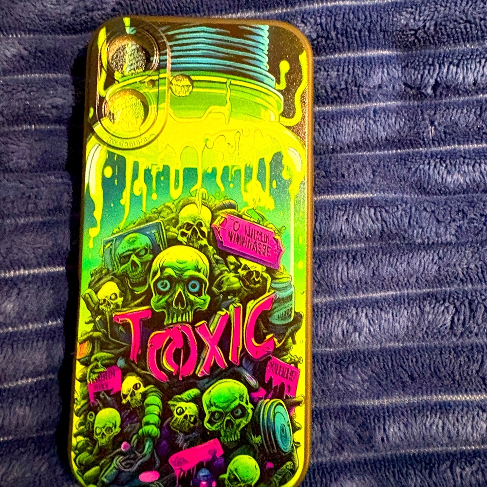 Toxic Skull Phone Case - Neon Green and Black